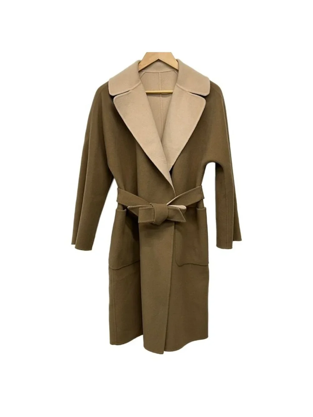 Max Maraweekend Coat 36 S Brown Beige Long Sleeve Reversible Autumn Winter